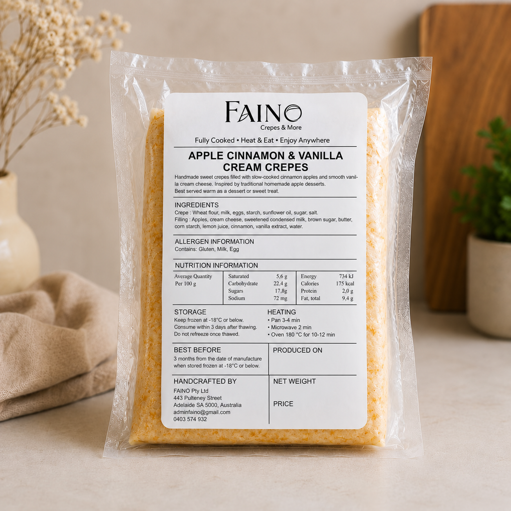 Apple, Cinnamon & Vanilla Cream Crepes – Pack of 2