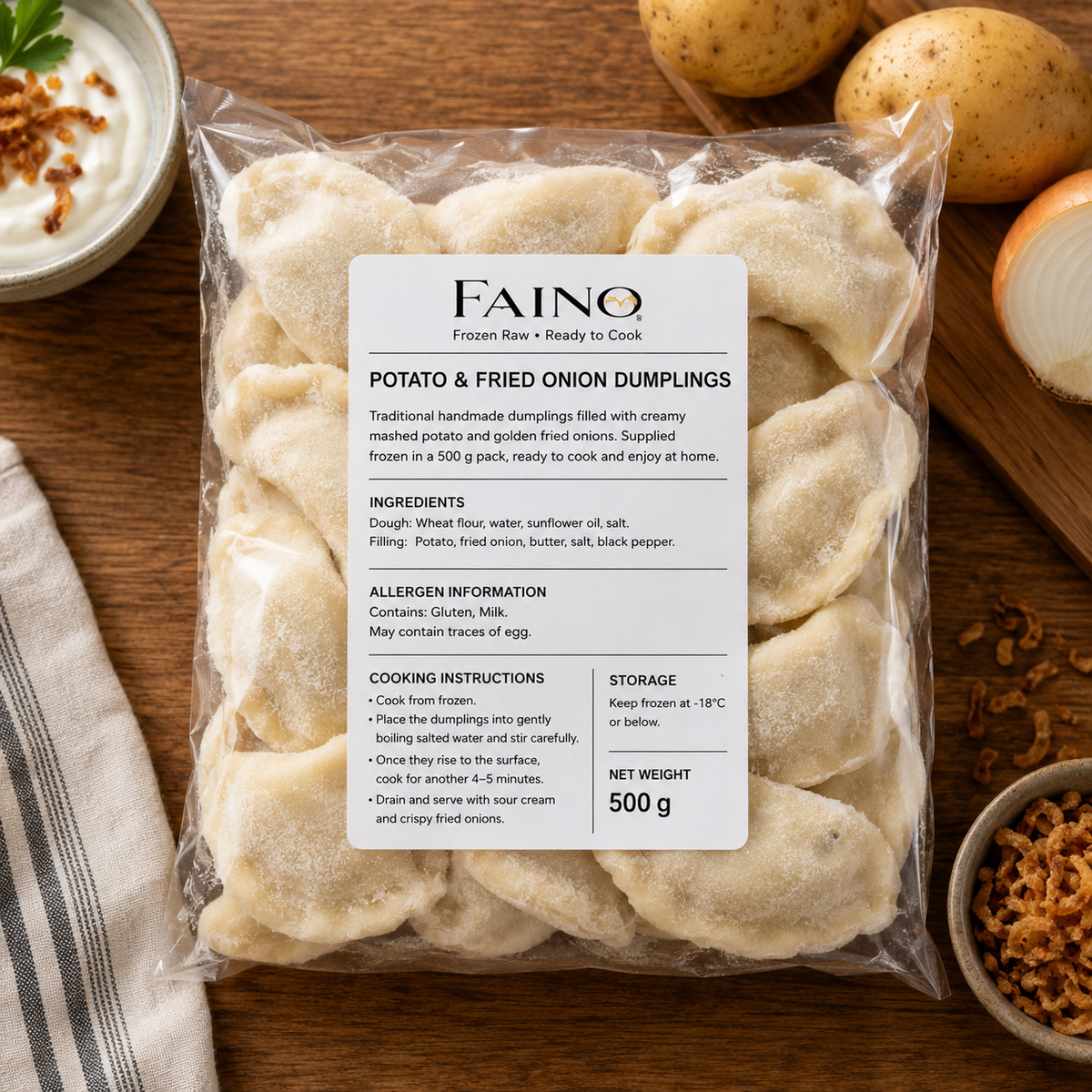 Potato & Fried Onion Dumplings